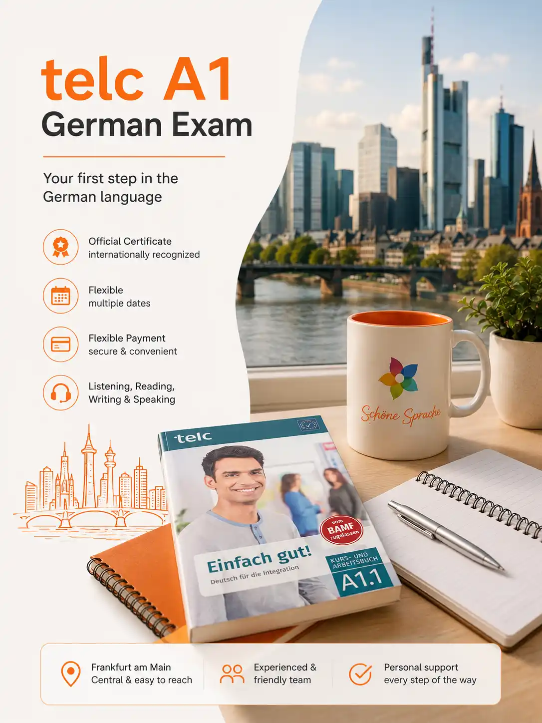 telc A1 Deutsch exam in Frankfurt